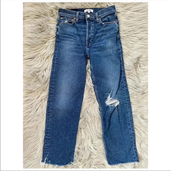 RE/DONE Women's 70s High Rise Stove Pipe Jeans 26 - Picture 2 of 10